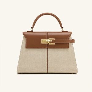 JW PEI Elise Top Handle Bag Brown Canvas - Long strap included!